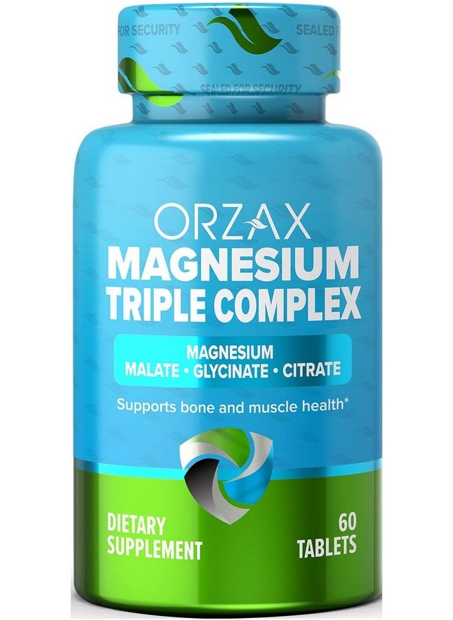 Magnesium Complex High Absorption 200 Mg Triple Mag Glycinate Malate & Citrate Magnesio Helps For Sleep Leg Cramps & Mood Gluten & Dairy Free 60 Tablets (60 Day Supply) - pzsku/Z90CCC002334592CAF044Z/45/_/1687326656/c8f13ddb-8c17-4bc1-a21a-4a052bee7be7