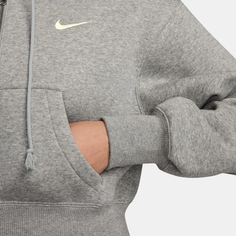 Nike Grey Women's Sportswear Phoenix Cropped Hoodie for Women | Best Price UAE