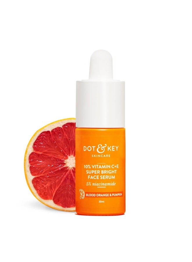 دوت آند كي سيروم دوت آند كي بفيتامين سي + إي بتركيز 10% مع نياسيناميد بتركيز 5%، لبشرة متألقة، يُخفف البقع الداكنة والتصبغات، غني بالبرتقال الأحمر واليقطين، يُعالج البشرة الباهتة وغير الموحدة، مناسب لجميع أنواع البشرة، 30 مل - Image 1