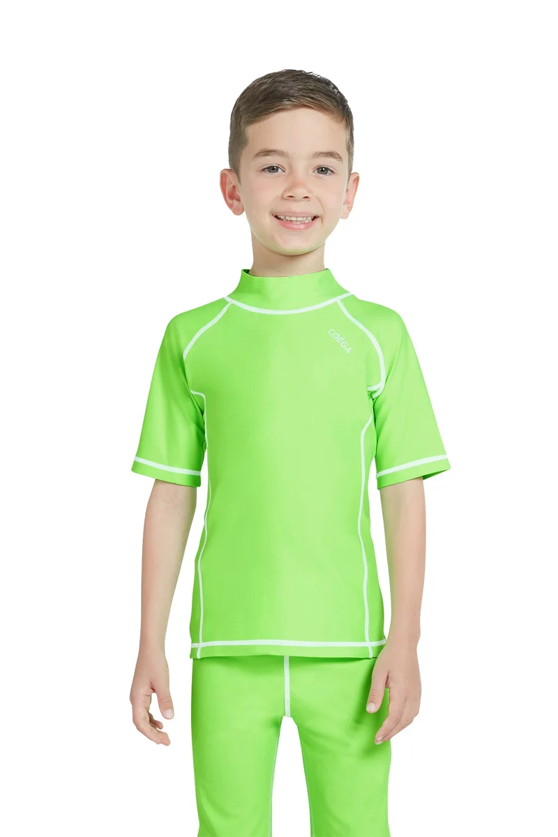 COEGA SUNWEAR COEGA Boys Kids Rashguard Short Sleeve - Navy Sharks