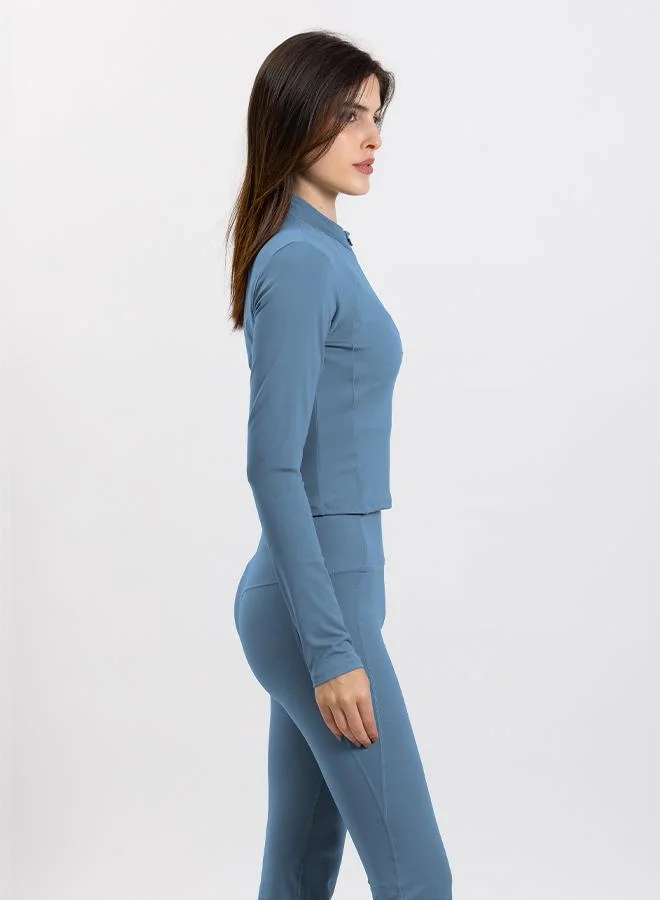 SHAPES SOFT SCULPT ZIP-UP CROP TOP
