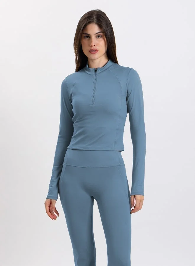 SHAPES SOFT SCULPT ZIP-UP CROP TOP