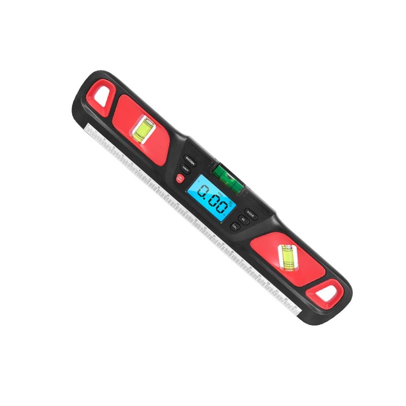 Digital Display Mini Level Gauge Backlit Ruler and Protractor Electric Black - Image 2