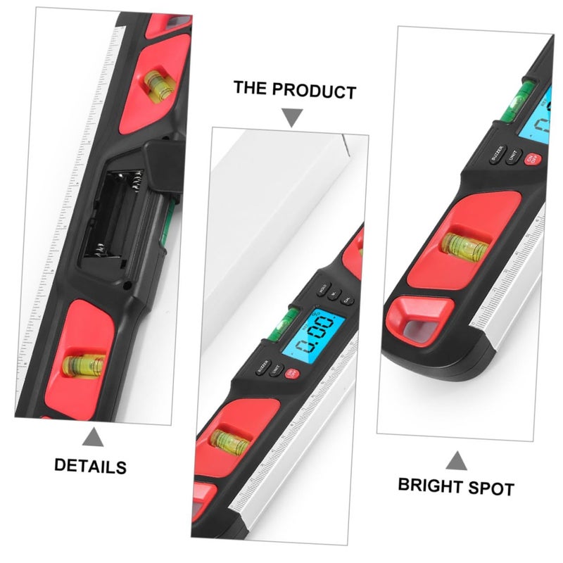 Digital Display Mini Level Gauge Backlit Ruler and Protractor Electric Black - Image 3