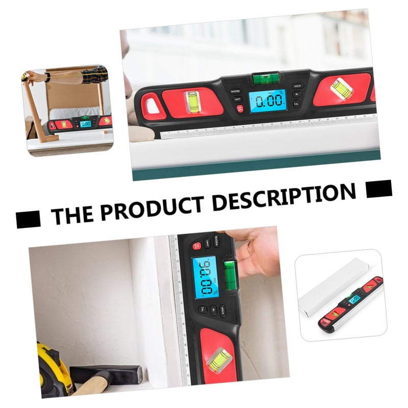 Digital Display Mini Level Gauge Backlit Ruler and Protractor Electric Black - Image 4