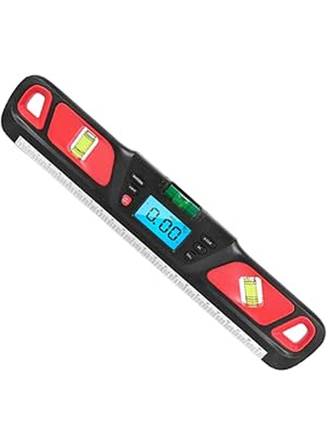 Digital Display Mini Level Gauge Backlit Ruler and Protractor Electric Black - Image 1