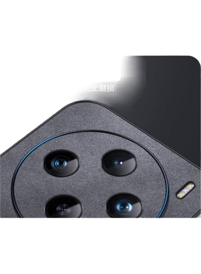 Shangsu, Suitable For Vivox100 Phone Case, Vivo X100 Protective Cover, Shockproof, Full Lens Protection, Soft Shell, Simple Luxury, Lambskin Silicone Outer Case, For Women And Men, Leather Case, Black - Image 3