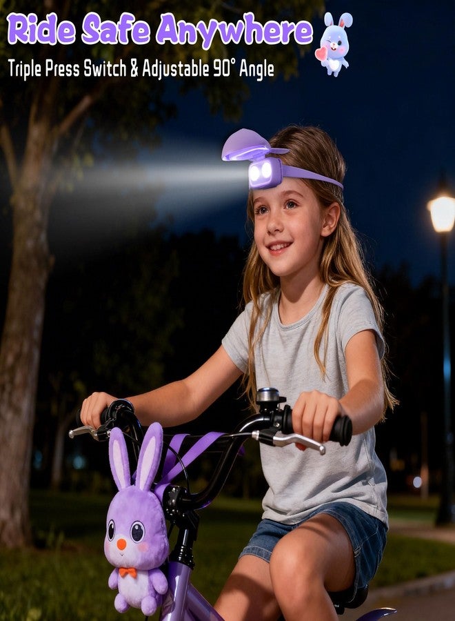 CoolGift Mart Kids Headlamp Rechargeable Rabbit Headlamp, 3 Level Brightness with Flash Modes, Gifts for Kids Girls Boys, Flashlight Head Light for Camping Hiking Night Walking - Image 4
