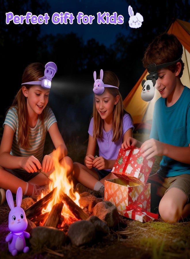 CoolGift Mart Kids Headlamp Rechargeable Rabbit Headlamp, 3 Level Brightness with Flash Modes, Gifts for Kids Girls Boys, Flashlight Head Light for Camping Hiking Night Walking - Image 5