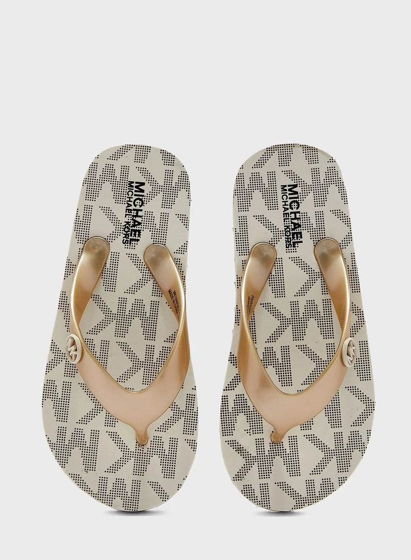 Michael Kors Youth Endine Stripe Flip Flops