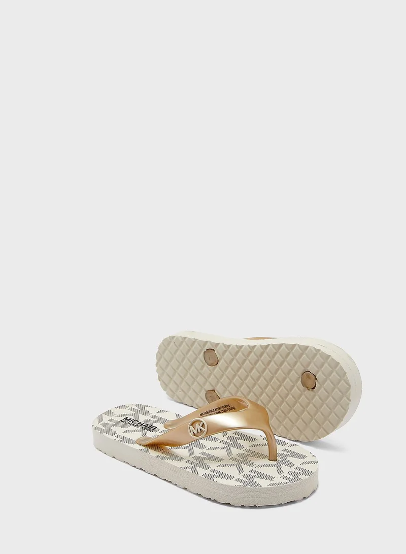Michael Kors Youth Endine Stripe Flip Flops