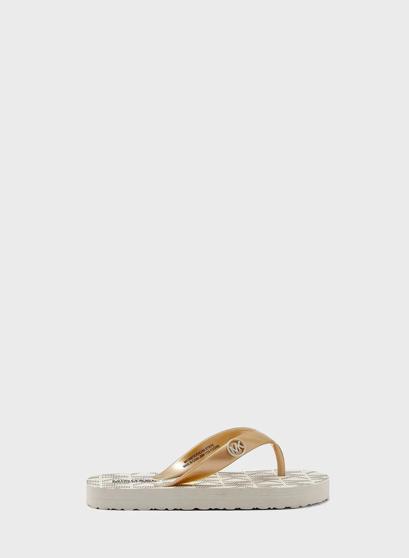 Michael Kors Youth Endine Stripe Flip Flops