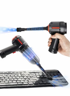 3-in-1 Computer Vacuum, Compressed Air Duster Blower, Portable Handheld Vacuum Cleaner Cordless, Rechargeable Car Hoover, Mini Keyboard Kit, Electric Spray air can for PC, Laptop, Electronics