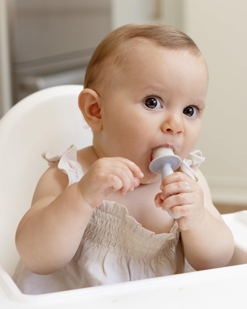 ezpz Tiny Pops (Pewter) - 4 Months+ - Popsicle Mold Set with Two Wands for Infants - Baby-Led Weaning + Teething Essentials - Image 2