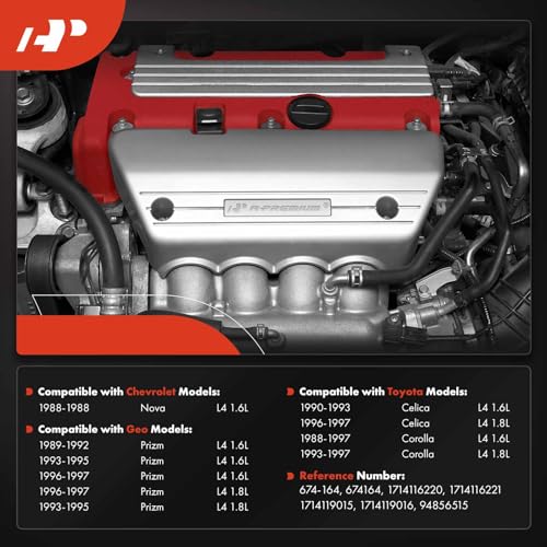 A-Premium Engine Exhaust Manifold Kit W/Gasket, Studs, Nuts, Heat Shield [4Cyl 1.6L 1.8L] Compatible with Chevy, Geo & Toyota - Corolla 1988-1997, Prizm 1989-1997, Nova 1988, Celica, Replace# 94856515 - Image 2