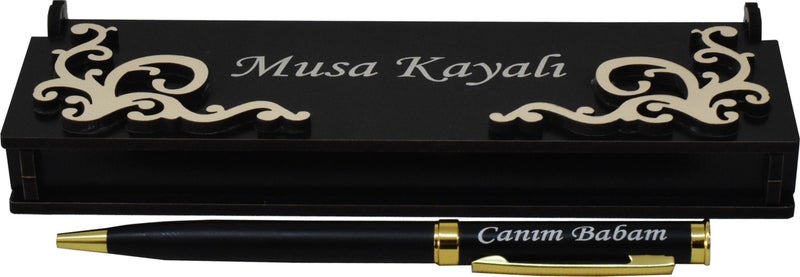 Sanat Hediyelik Art Gift Special for Fathers Metal Ballpoint Pen Named + Wooden Box Set / Father's Day  - Image 4