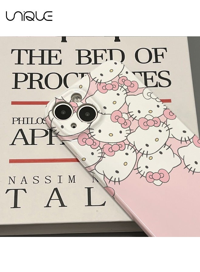 يونيك متوافق مع غطاء iPhone 15 ، وغطاء هاتف Kawaii بنمط الكرتون ، وحماية شاملة للكاميرا بالكامل ، وغطاء هاتف KT Cat Theme (وردي) - Image 3