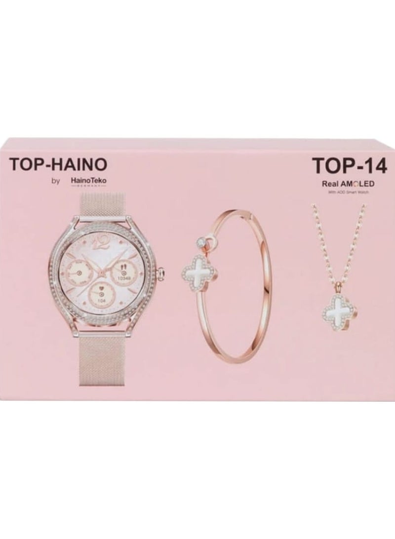 Haino Teko Smart Watch For Women Girl Birtday, Aniversary Gift Rose Gold Pink Top Haino-14 By Haino Teko - Image 2