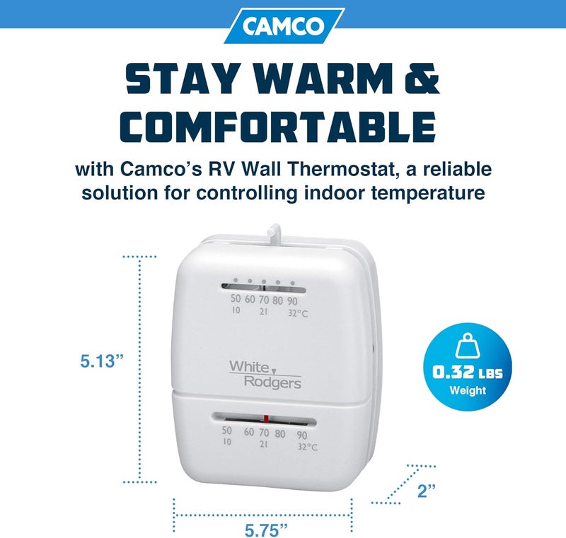 Camco White Rodgers 1C20-101 Economy 24 Volt/Millivolt Heat Thermostat - Image 3