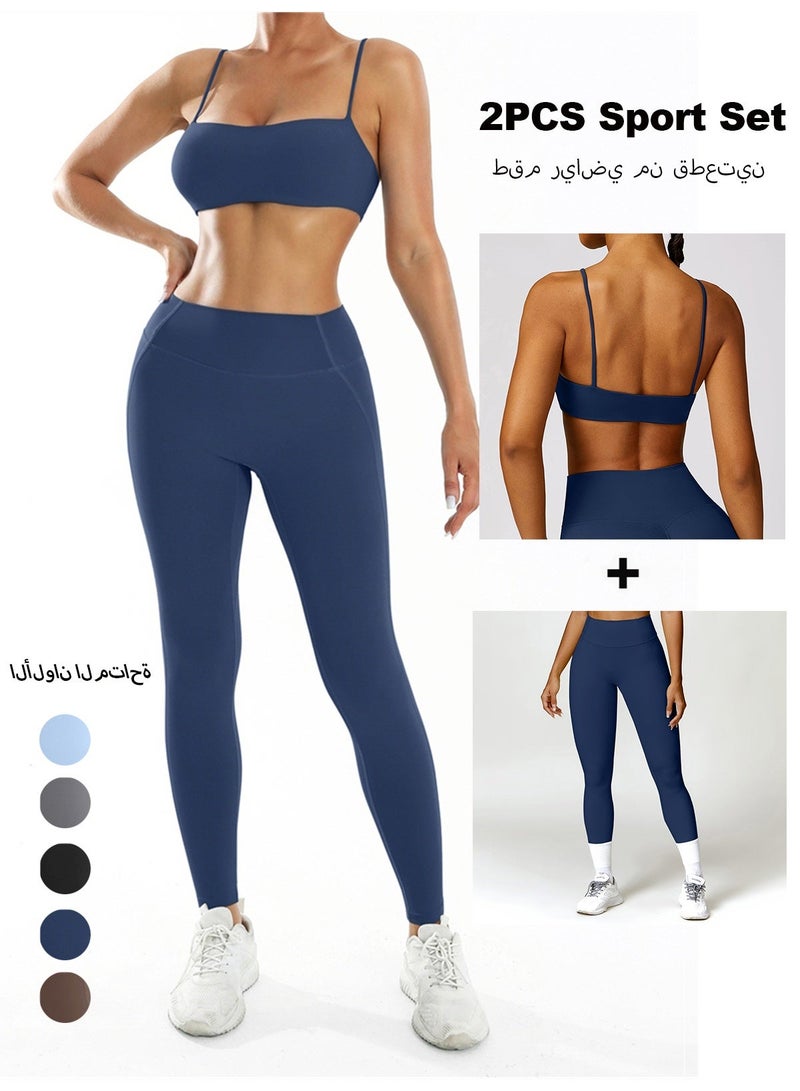 general Women's 2 Piece Workout Set,Sport Bra and Yoga Leggings Sportswear,Breathable Stretchy Gym Clothes Ladies,Running Training Athletic Outfits,Fashion Tracksuits - Image 1