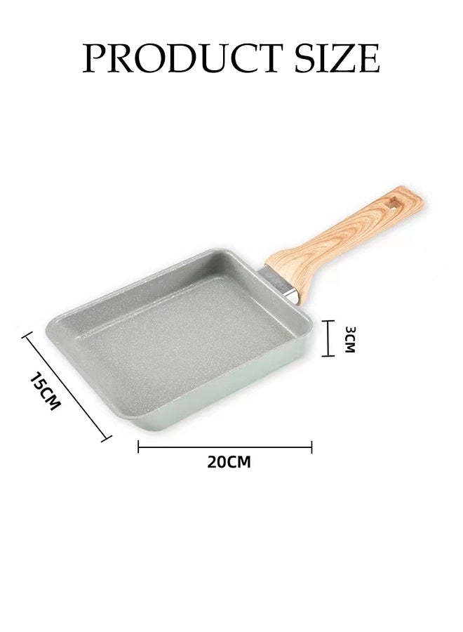 DUNISO Multifunctional Non Stick Grill Pan,Frying Pan suitable for Gas Stove and Induction Cooker,Pan With Wooden Handle for Frying Eggs, Steak and Vegetables - Image 2