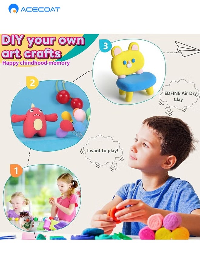 ACECOAT Modeling Clay Kits - 36 Colors Air Dry Clay for Kids, DIY Molding Toys with Sculpting Tools, Ultra Light & Soft, DIY Crafts School Classroon Projects, Gifts for Ages 3-12 Boys & Girls Kids - Image 4