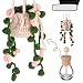 DaisyInner Cute Crochet Plant Car Freshener 12ml Empty Refillable Diffuser Bottle with Plants Hanging Accessories for Ornaments Charms Rearview Mirror Home Office Decor Women GiftsFlower - Image 2