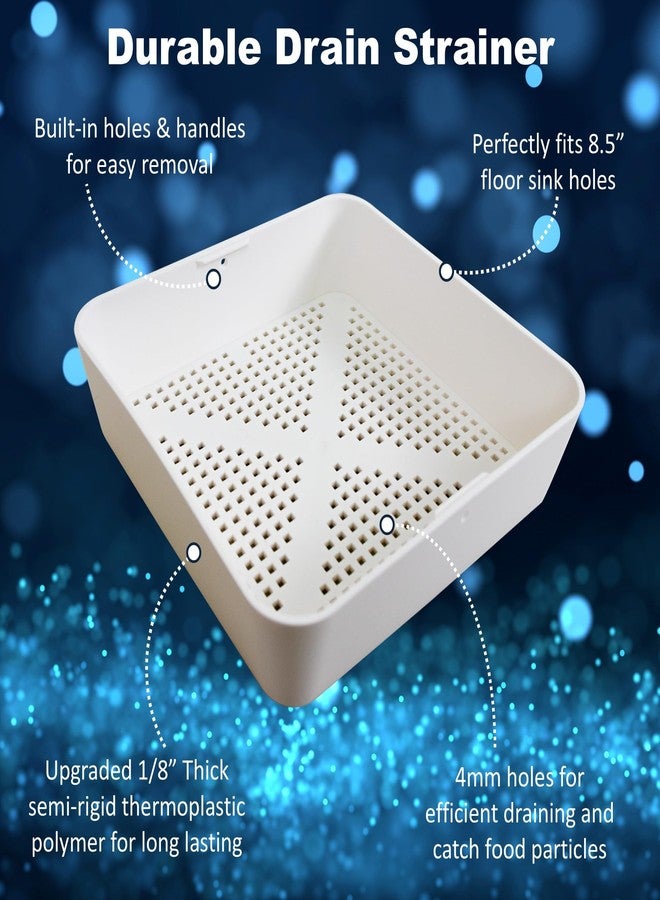 Leyso 4 Pcs 8.5-inch Thermoplastic Floor Sink Drain Strainer Drop-in Sink Drain Basket Drain Cover, Catch Food Particles for Restaurants Compartment Sink, Fits in 12" Floor Sinks - Image 3