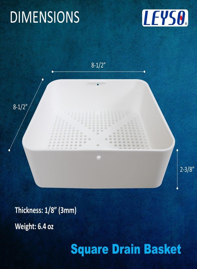Leyso 4 Pcs 8.5-inch Thermoplastic Floor Sink Drain Strainer Drop-in Sink Drain Basket Drain Cover, Catch Food Particles for Restaurants Compartment Sink, Fits in 12" Floor Sinks - Image 2