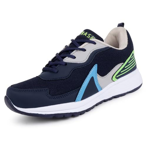 TRASE Kids Boys Sports Shoes | Running, Walking, All Day Casual Wear with Lace-Up Design (Navy, 3 UK) - Image 1