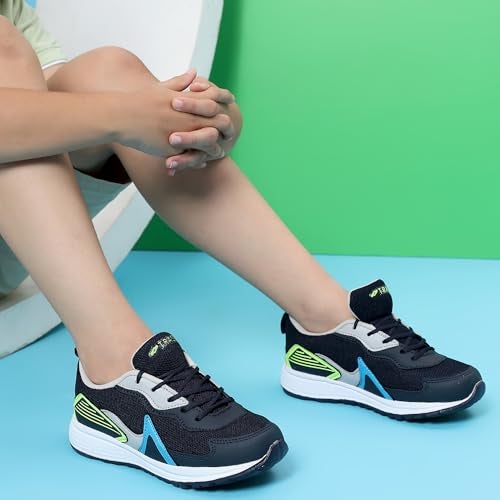 TRASE Kids Boys Sports Shoes | Running, Walking, All Day Casual Wear with Lace-Up Design (Navy, 3 UK) - Image 4