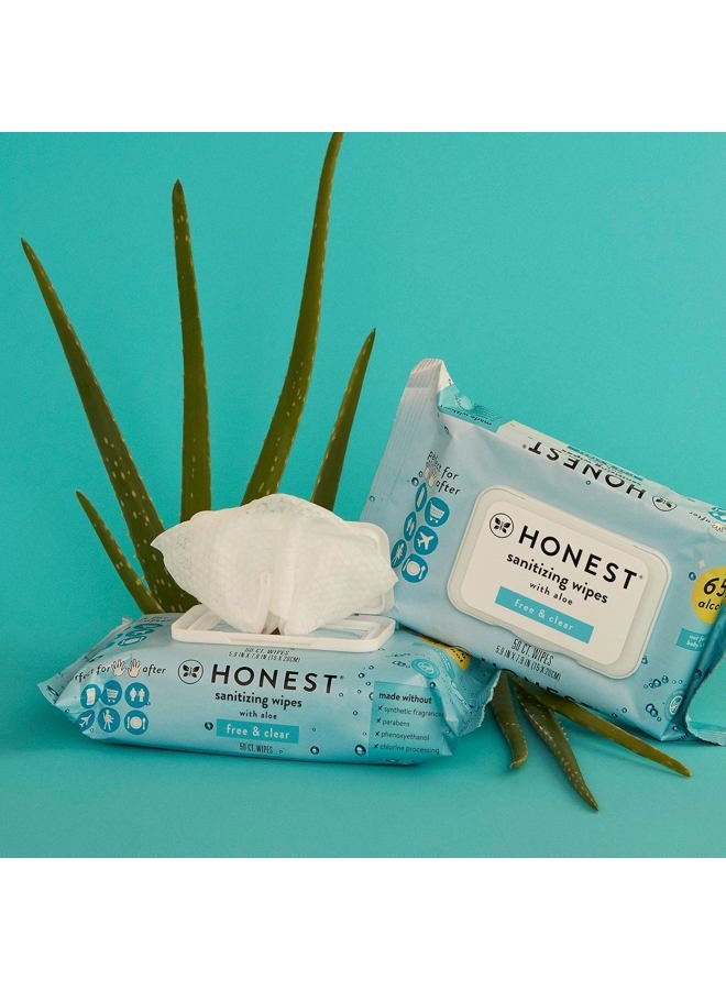 The Honest Company Sanitizing Alcohol Wipes | Kills 99% of Germs, Made With Aloe | Unscented, 150 Count (3 Packs of 50) - Image 3