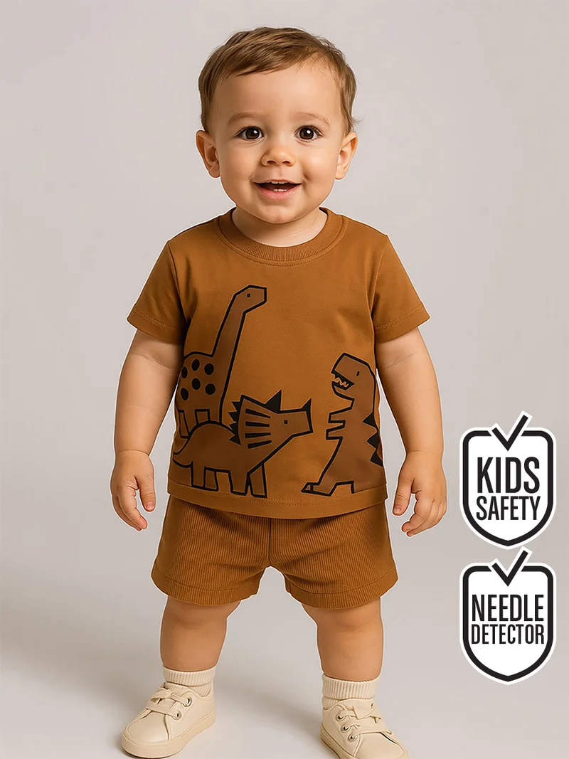 Denokids Dino Baby Boy Brown Set