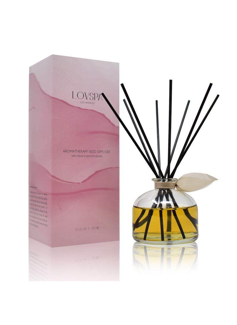 LOVSPA LOVSPA Sandalwood  Amber Scented Reed Diffuser Set  Air Freshener for Any Room  Notes of Bergamot Orange Rose  Violet with Base of Cedarwood  Vanilla  Made in The USA 