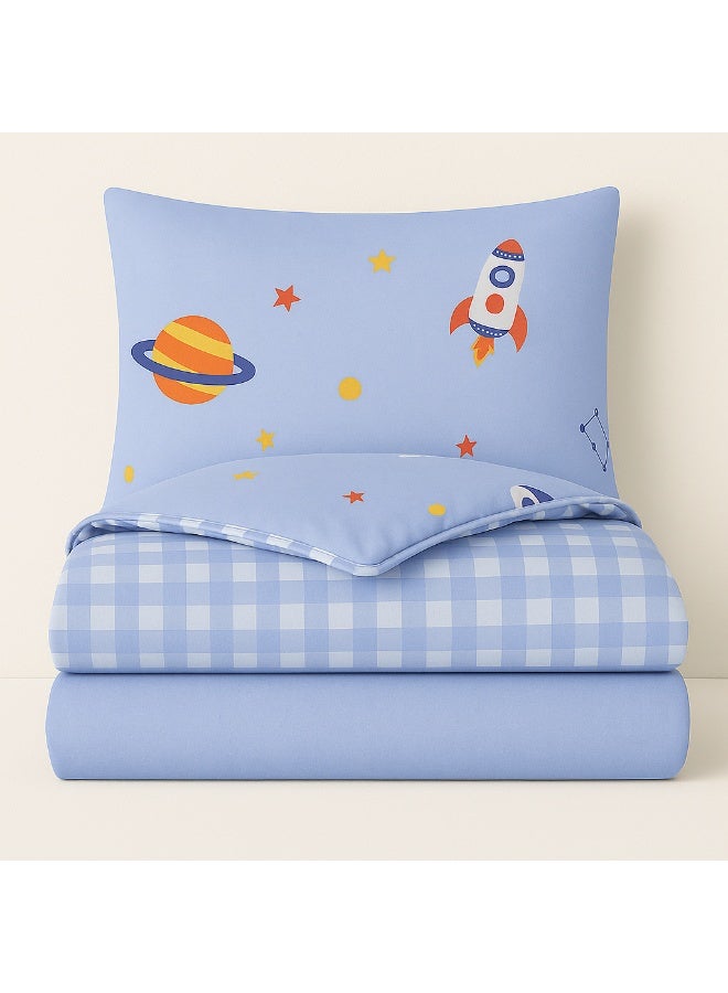 bukhamseen CARDIF Kids’ Cotton Bedding Set – 4 Pieces, Single Size, Super Soft with Stitched Filling - Image 2