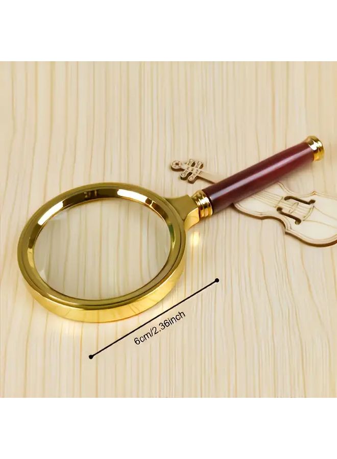 10x Magnifying Glass High Definition Metal Handheld Magnifier Ergonomic Handle No Power Required 6 Cm Reading Books Newspapers Outdoor - Image 2