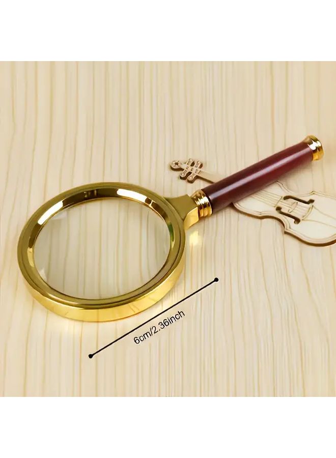 10x Magnifying Glass High Definition Metal Handheld Magnifier Ergonomic Handle No Power Required 6 Cm Reading Books Newspapers Outdoor - Image 3