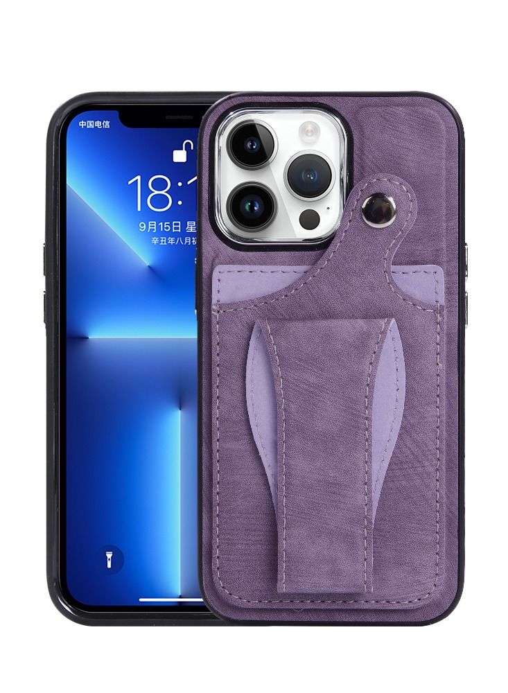 Suteni Back Cover Card Slots Leather Phone Case for iPhone