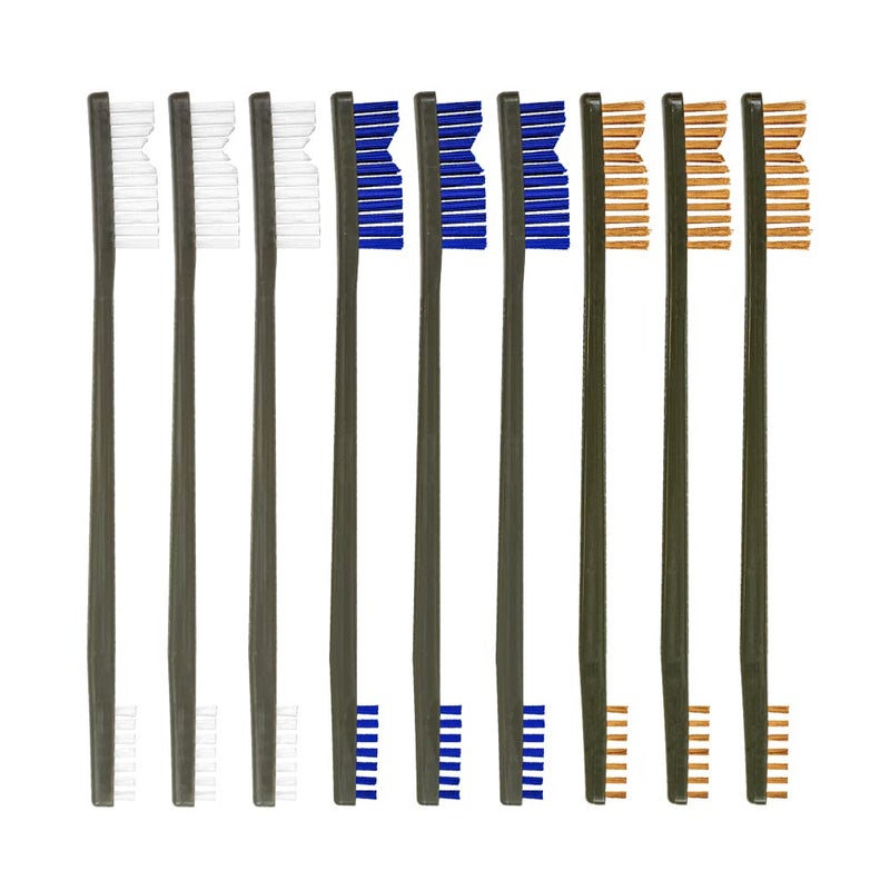 Otis Technology All Purpose Gun Cleaning Brush 9 Pack (3 Nylon/3 Bronze/3 Blue Nylon) - Image 3