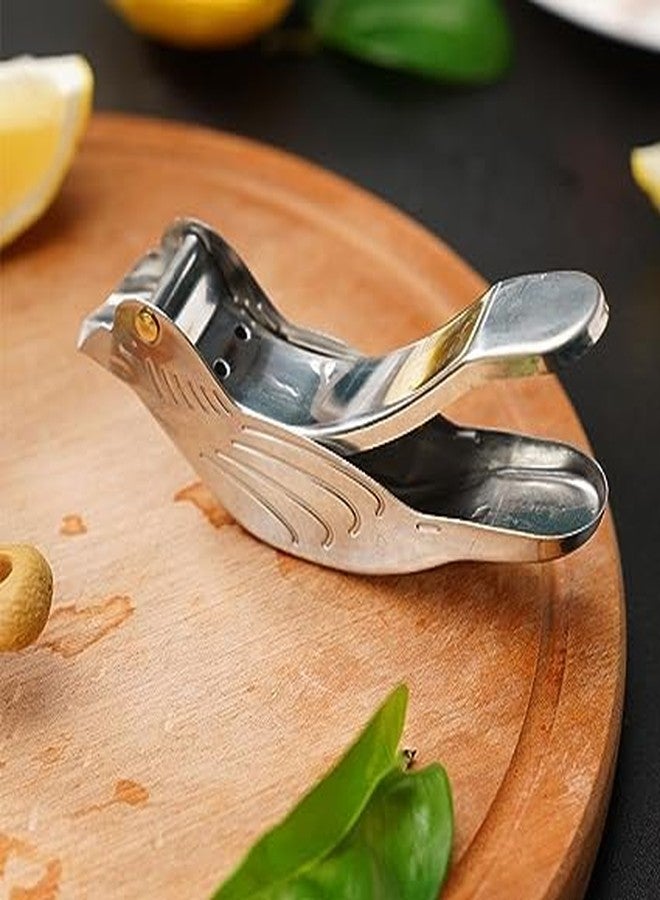 BWESOO عصارة ليمون يدوية من الفولاذ المقاوم للصدأ، بتصميم على شكل طائر، عصارة فواكه يدوية محمولة للحمضيات والبرتقال والليمون والرمان. - Image 4