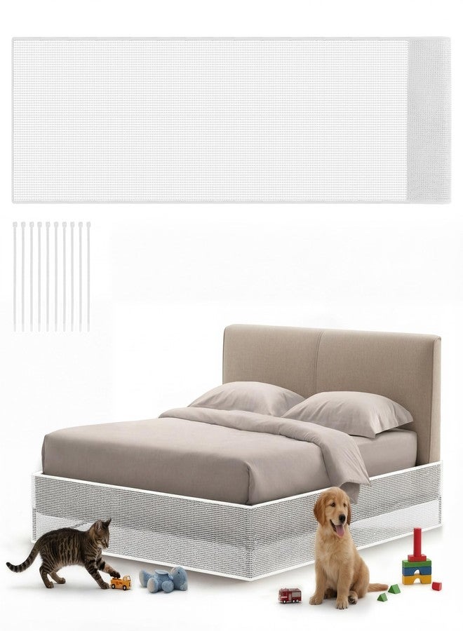 Pangda 240 x 16 Inch Cutable Under Bed Blocker for Pets and Toys Extra Tall Couch Blocker with Zip Ties for King and Queen Size Bed Stop Kids Dogs Cats (White) - Image 1