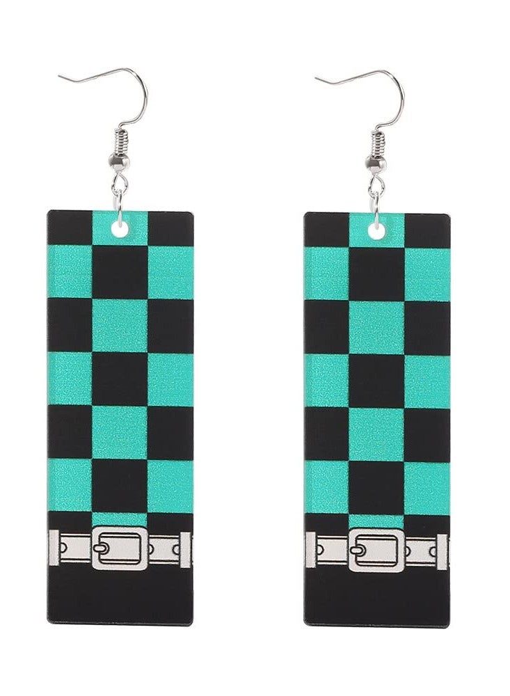 Anime Kamado Tanjiro Hanafuda Earrings - Kimetsu No Yaiba Hanafuda Earrings - Cosplay Accessories For Womens Girls  - Image 1