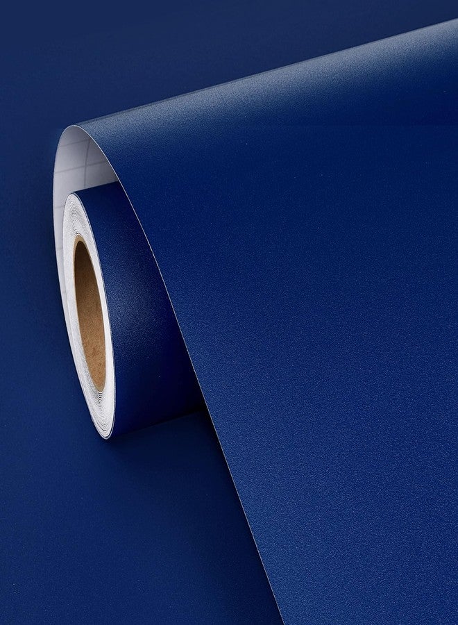 FunStick Dark Blue Wallpaper Peel and Stick Waterproof Royal Blue Contact Paper for Cabinets Countertops Kitchen Cabinet Contact Paper Vinyl Wrap Self Adhesive Wallpaper for Bathroom Walls 15.8"x78.8" - Image 1