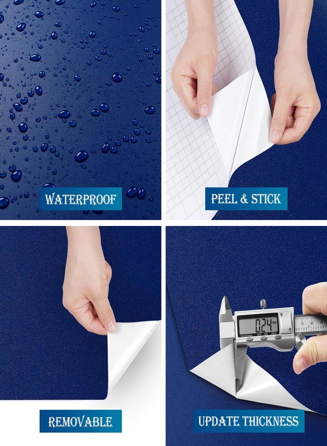 FunStick Dark Blue Wallpaper Peel and Stick Waterproof Royal Blue Contact Paper for Cabinets Countertops Kitchen Cabinet Contact Paper Vinyl Wrap Self Adhesive Wallpaper for Bathroom Walls 15.8"x78.8" - Image 5