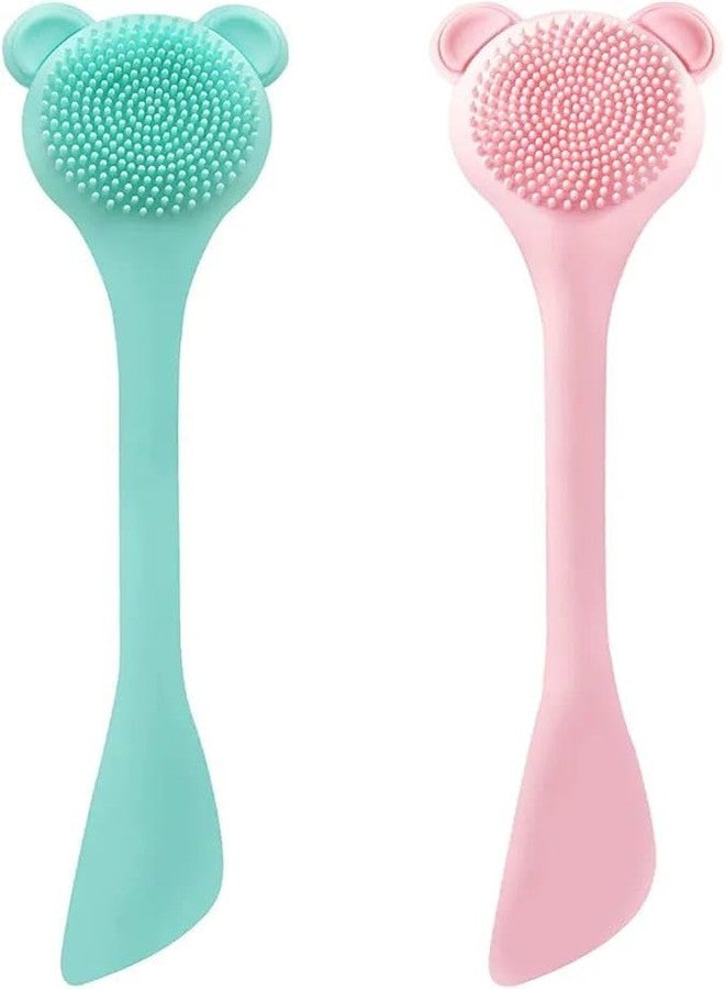 COSLUXE Silicone Face Mask Brush, 2 Pcs Facial Mask Applicator,Makeup Removel Scrubber,Lips Face Cleansing Exfoliating Brush Hairless Body Lotion And Body Butter Applicator Tools - Image 1
