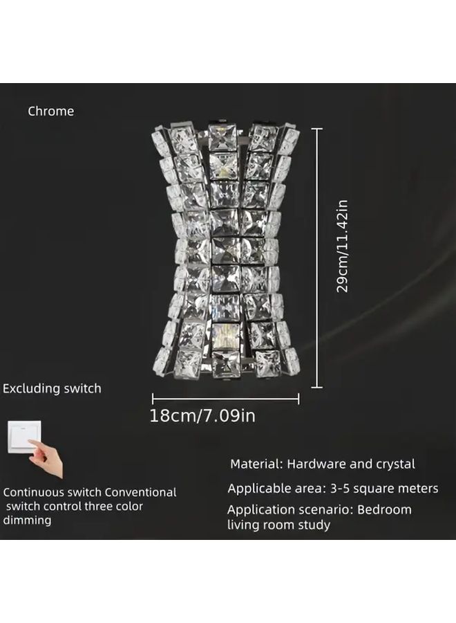 Modern Led Crystal Wall Sconce With 3 Color Changing Light Golden Finish For Bedroom Dining Room Living Room Hallway Hardwired Installation Dimmable Warm Ambient Glow - Image 4