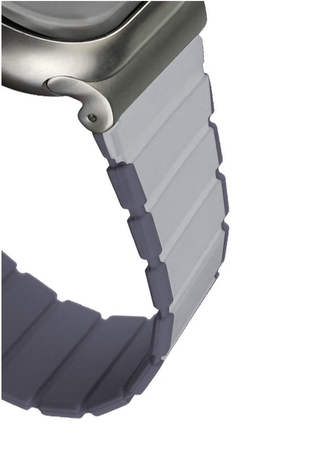 Maxwell Electronics - Maxwell Titan Series Smart Watch Magnetic Band Compatible with Apple Watch 42mm to 44mm Magnetic Watch Strap Silicone Band for Women and Men Unisex Strap Band (Purple/Gray) - Image 1