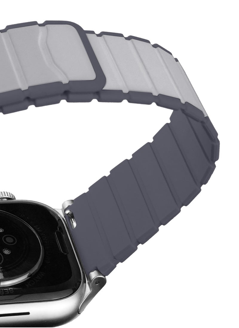 Maxwell Electronics - Maxwell Titan Series Smart Watch Magnetic Band Compatible with Apple Watch 42mm to 44mm Magnetic Watch Strap Silicone Band for Women and Men Unisex Strap Band (Purple/Gray) - Image 1