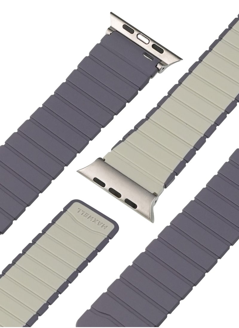 Maxwell Electronics - Maxwell Titan Series Smart Watch Magnetic Band Compatible with Apple Watch 42mm to 44mm Magnetic Watch Strap Silicone Band for Women and Men Unisex Strap Band (Purple/Gray) - Image 1