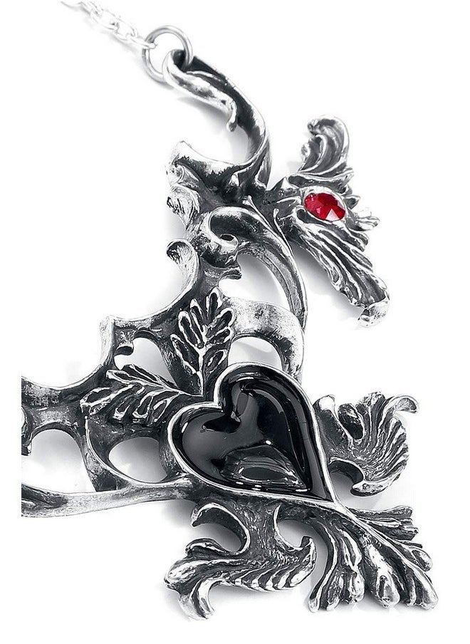 Alchemy Gothic - England - Rococo Mon Amour De Soubise Black Heart Necklace - Image 1